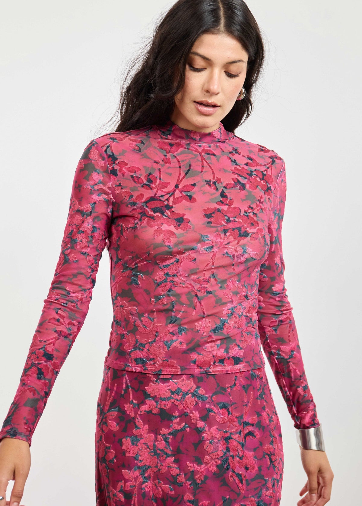 Velvet Mock Neck Top