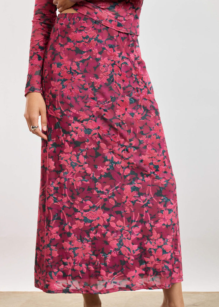 Velvet Printed Skirt