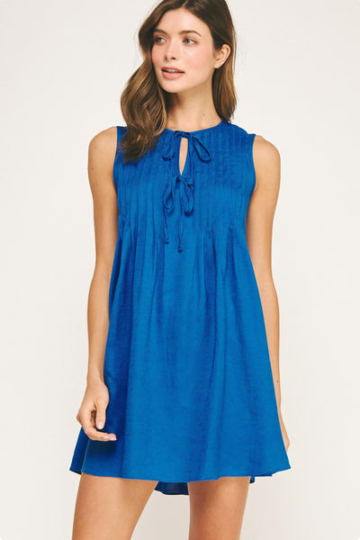 Cobalt Linen Mini Dress