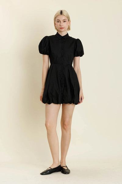 Black Bubble Hem Dress