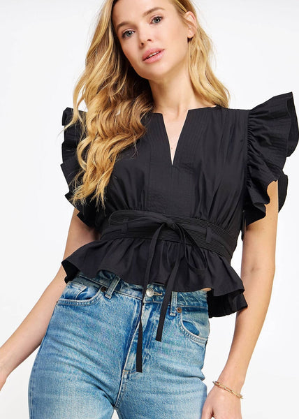 Peplum poplin top