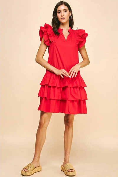 Ruffled Tiered Mini Dress