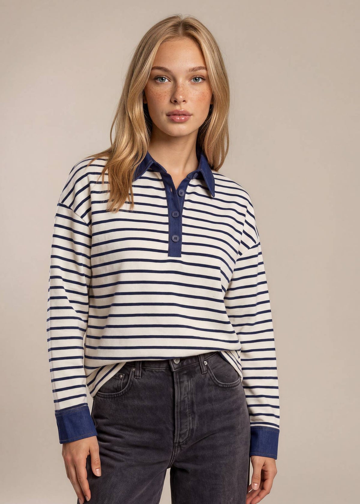 Stripe Polo Top