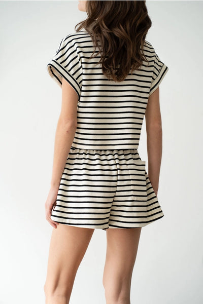 Striped Cap Sleeve Shirt