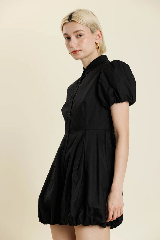 Black Bubble Hem Dress