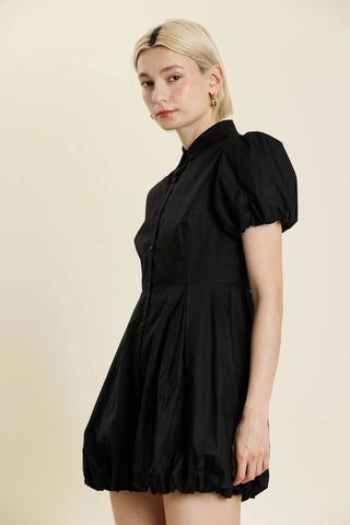 Black Bubble Hem Dress