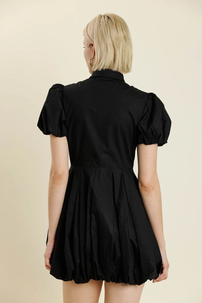 Black Bubble Hem Dress