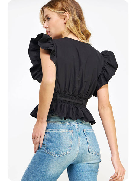 Peplum poplin top