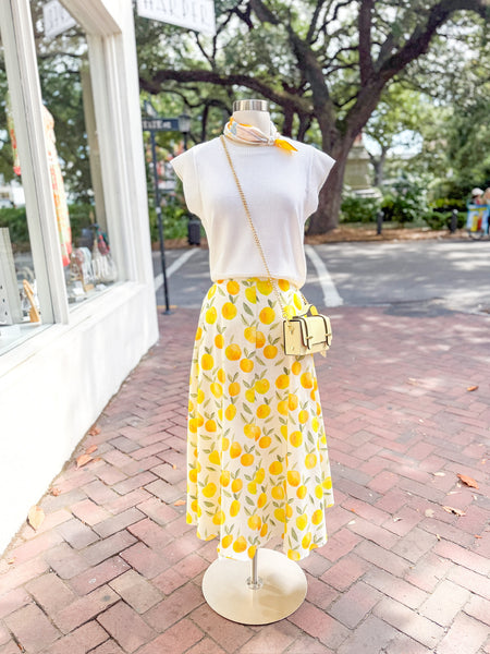 Lemon Print Skirt