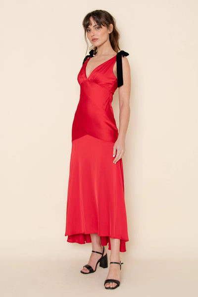 Velvet Detail Maxi Dress
