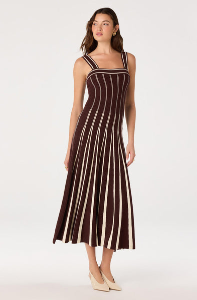 Marlen Striped Knit Maxi Dress