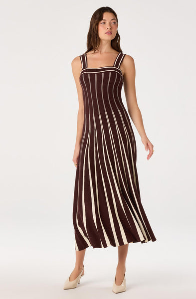 Marlen Striped Knit Maxi Dress
