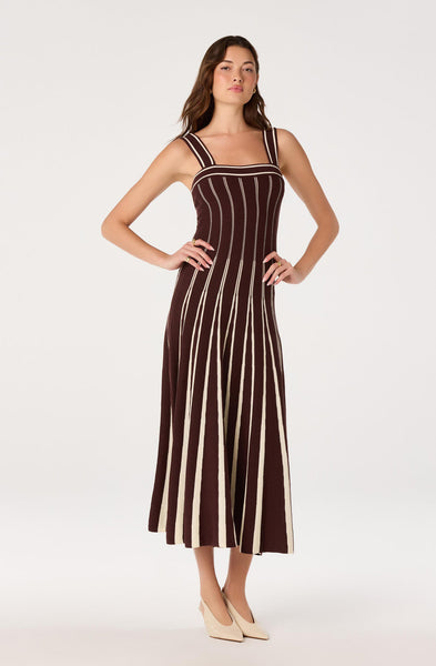 Marlen Striped Knit Maxi Dress