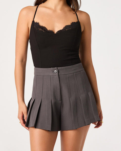 Paola Pleated Mini Shorts