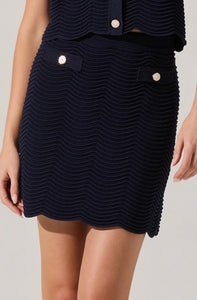 Perrine Navy Knit Skirt