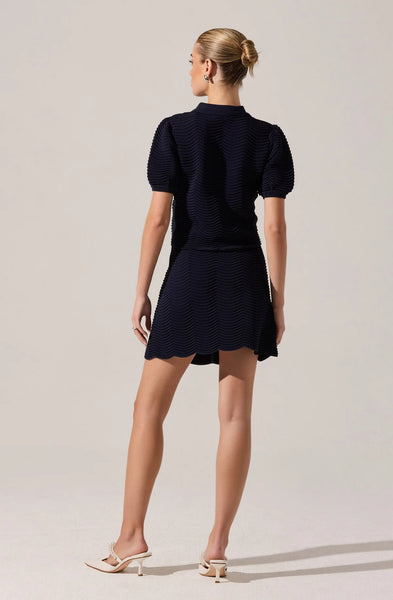 Perrine Navy Knit Skirt