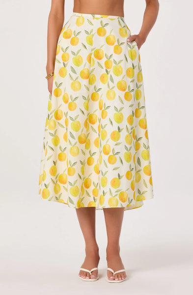 Lemon Print Skirt