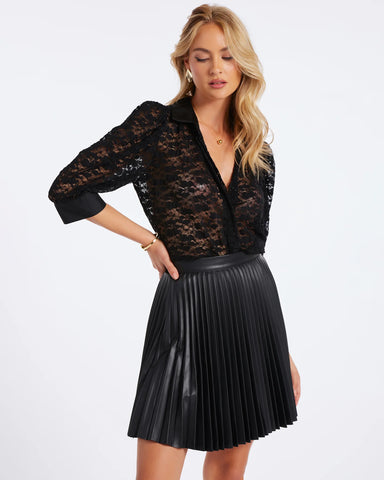 Leather Pleat Skirt