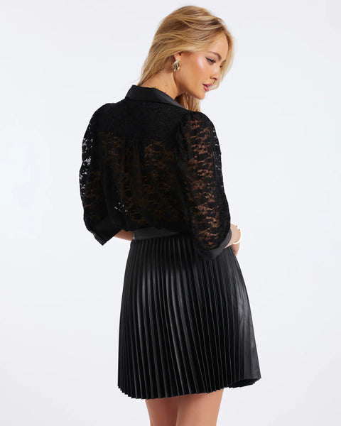 Leather Pleat Skirt