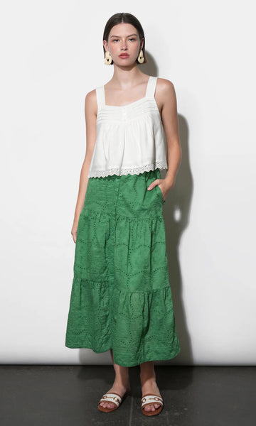 Embroidered Midi Skirt