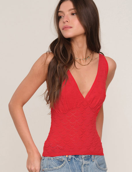 Maxwell Red Knit Top