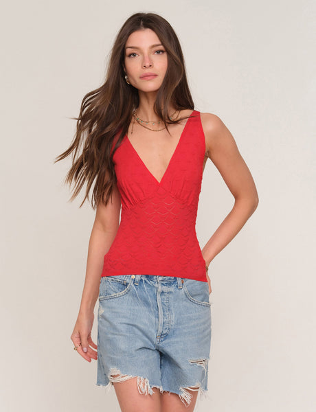 Maxwell Red Knit Top