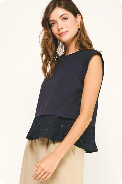 Lace Mixed Top