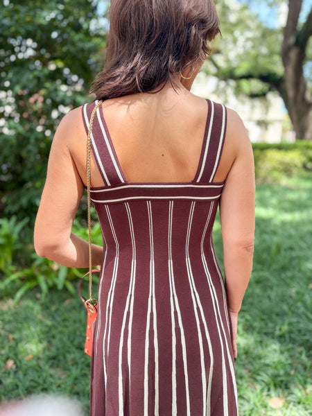 Marlen Striped Knit Maxi Dress