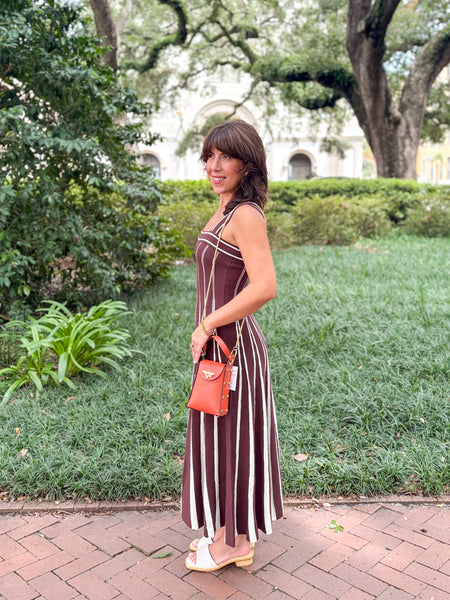 Marlen Striped Knit Maxi Dress