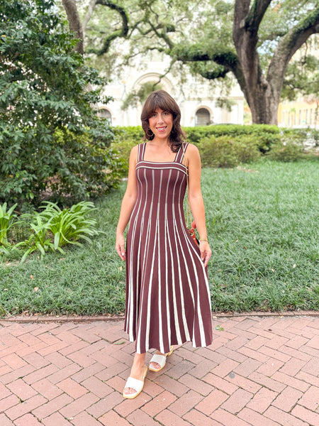 Marlen Striped Knit Maxi Dress
