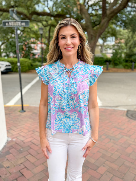 Azalea Ruffle Sleeve Blouse