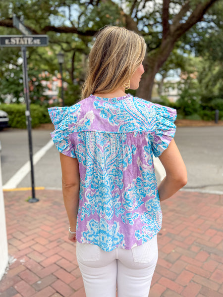 Azalea Ruffle Sleeve Blouse