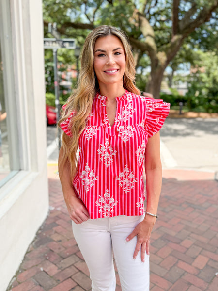 Jenny Ruffle Sleeve Blouse