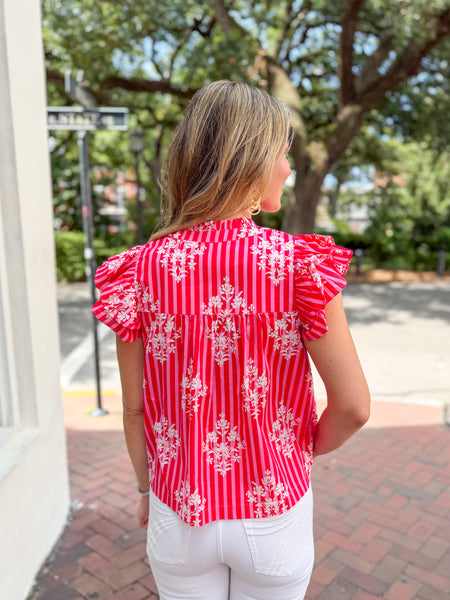 Jenny Ruffle Sleeve Blouse