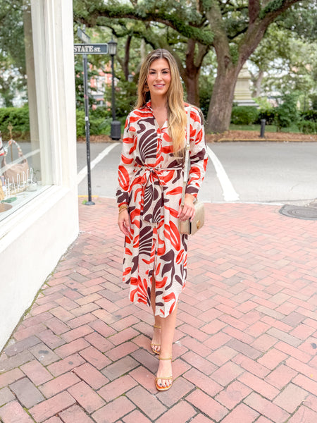 Sunset Brush Shirt Dress