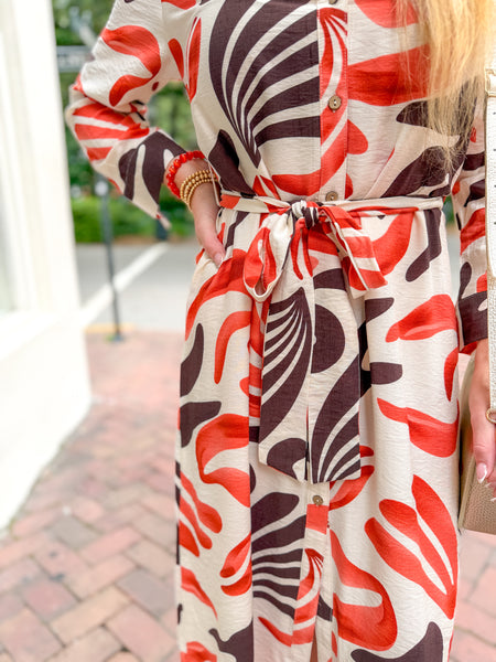 Sunset Brush Shirt Dress