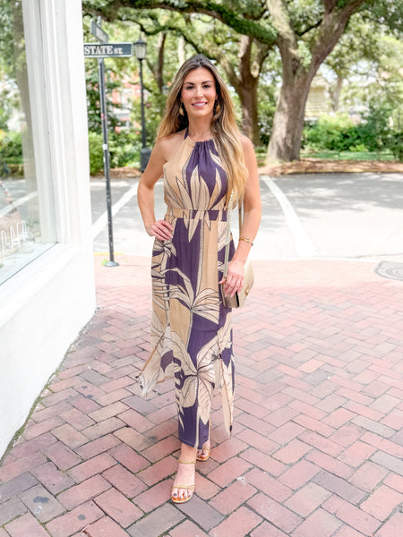 Irina Printed Halter Dress
