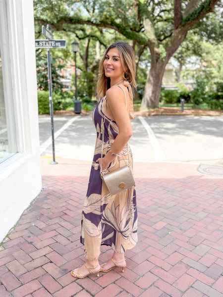 Irina Printed Halter Dress