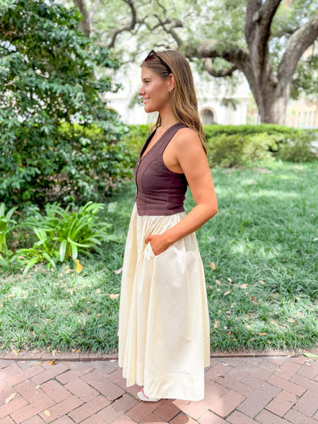 Claira Mixed Media Dress