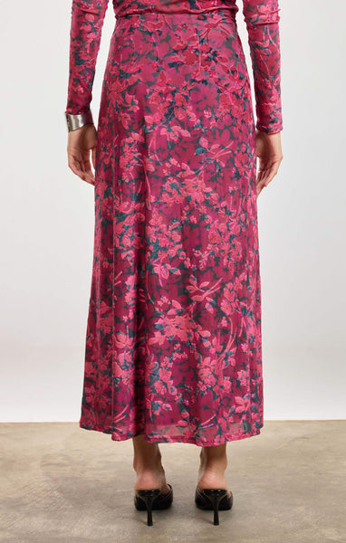 Velvet Printed Skirt