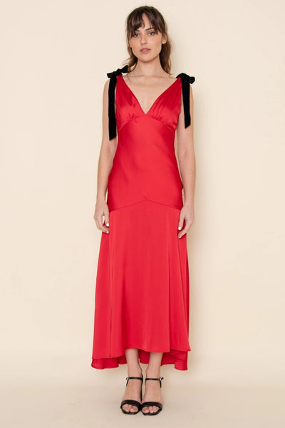 Velvet Detail Maxi Dress