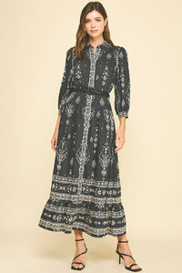 Paisley Print Maxi Dress