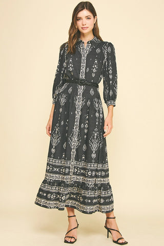 Paisley Print Maxi Dress