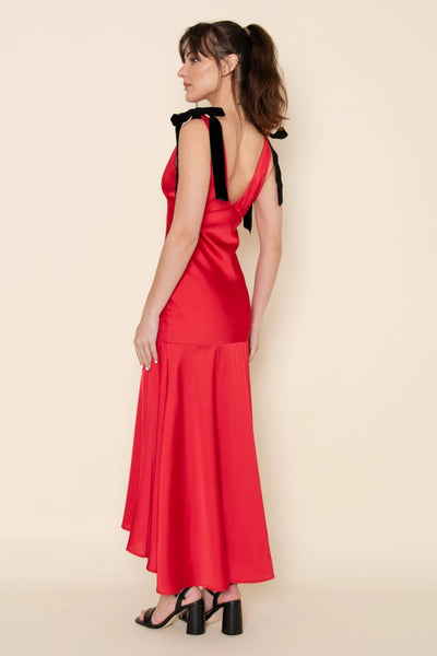 Velvet Detail Maxi Dress