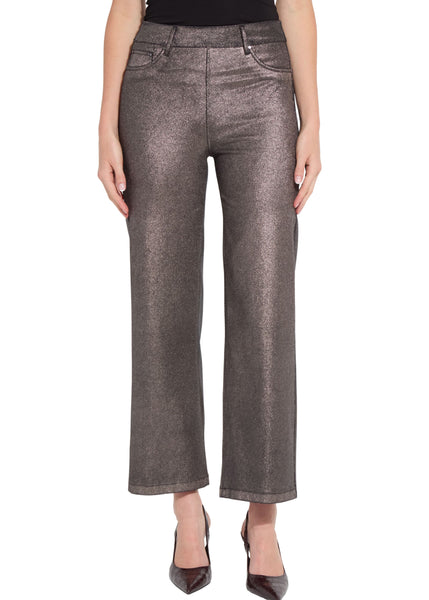 Metallic Wide Leg Denim Pant