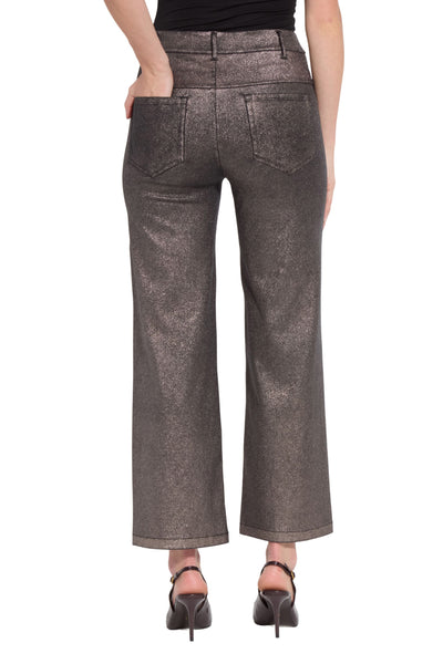 Metallic Wide Leg Denim Pant