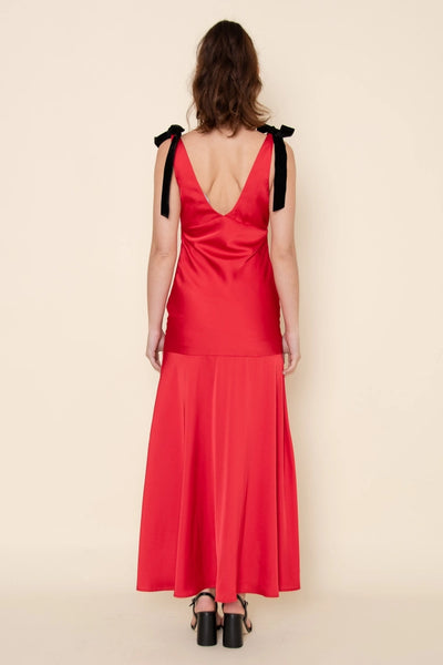 Velvet Detail Maxi Dress