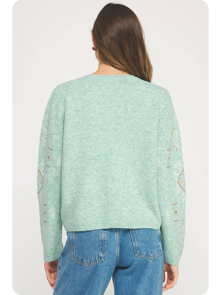 Embroidered Knit Cardigan