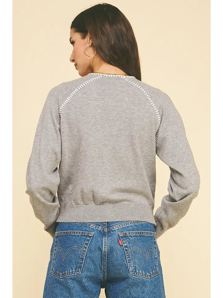 Stitch Detailed Button Down Cardigan