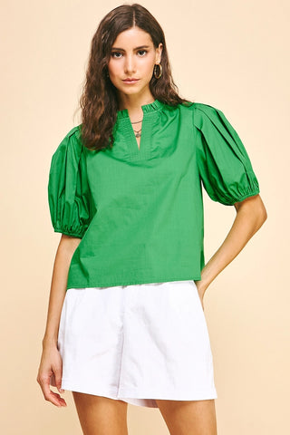 V-Neck Woven Top